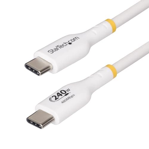 Image of StarTech.com 4m White USB-C Charging Cable, USB-IF Certified USB C Cable, 240W PD, USB 2.0 Type-C Laptop Charger Cord, M/M