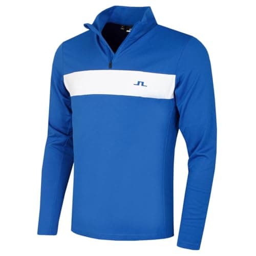 Image of J.Lindeberg Mens J Lindeberg Bran Mid Layer Sweater - Nautical Blue - L