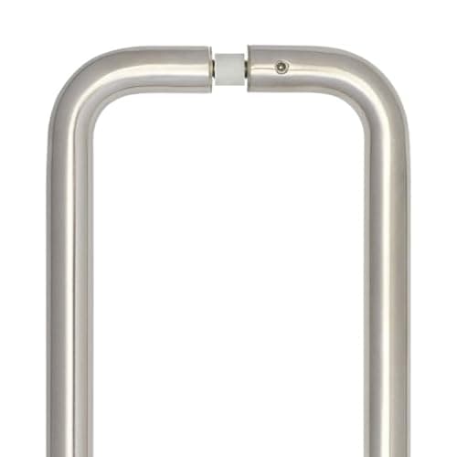 Image of Ironmongery Solutions® Stainless Steel 19mm D Shape Pull Handles Back to Back Fixing for Commercial & Residential Doors Fixings Included (Satin Stainless Steel, 225x19mm)