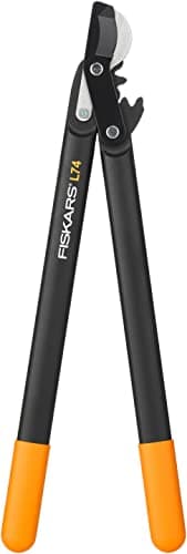 Image of Fiskars PowerGear Loppers Bypass, Hook Head (M) L74, Hook Head, Non-stick coating, Cutting diameter: 3.8 cm, Hardened steel, Length: 55 cm, Black/Orange, 1000582