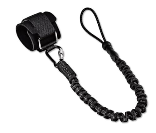 Image of 2 in 1 Tool Lanyards for Hand Tools Wrist Strap, Coil Lanyard with Carabiner, Safety Short Leash Tether Heavy Duty Screw Locking Load Capacity 33lbs(15kg) for Pruning Shear Drill Hammer Wrench