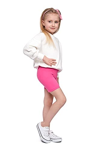Image of SOFTSAIL Girls Leggings Cycling Shorts Short Cotton Sport Dancing Gymnastic Breathable Comfy Stretchable Baby Pink 5-6 Years