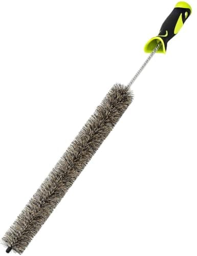 Image of Radiator Cleaner Brush Thin Long 81cm Boar Bristles, Radiator Duster Brush Long Thin Bendable Flexible with Easy Grip Handle, Radiator Brushes for Cleaning Dust Inside Vanes and Backside