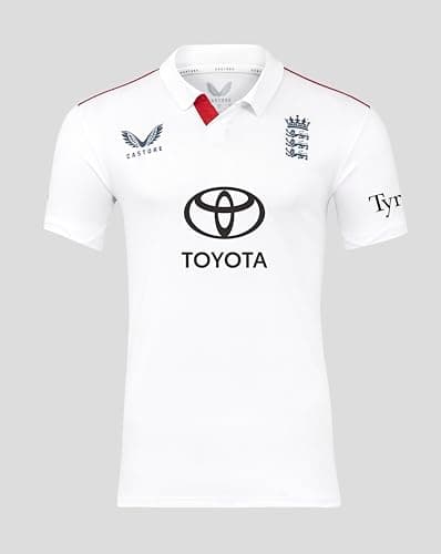 Image of Castore England Cricket Men's ECB Test Replica SS Shirt, White, L