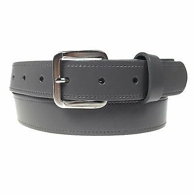 Image of BULLET 69 New Quality Mens Womens 1.25" Wide Real Leather 30mm Made In England Belt[Grey,Medium 32"-36",1.25" Silver]