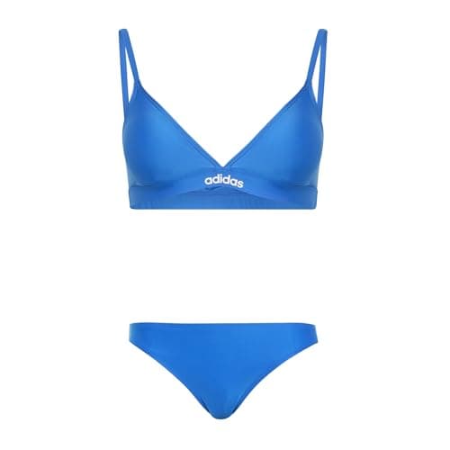 Image of adidas Women's Padded 2-Way Straps Triangle Bikini Set, Glory Blue, 36