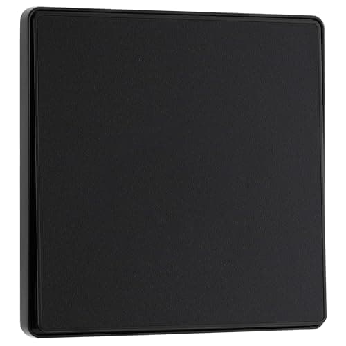 Image of BG Electrical Single Intermediate Wall Light Switch, Edge-to-Edge Rocker, Screwless Appearance, Round Edges, Evolve, Matt Black, 20A, 16AX, PCDMB13EB