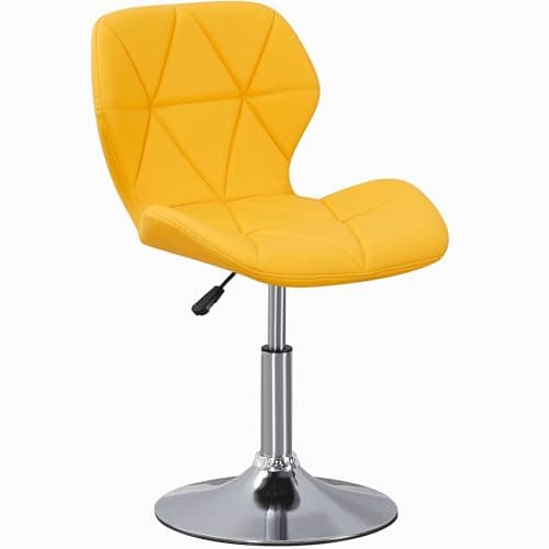 Image of Charles Jacobs Static Swivel Geometric Design Chair with Adjustable Height - Yellow PU