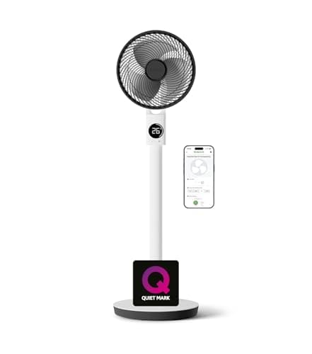 Image of MeacoFan Sefte® Pro 10" Pedestal Battery Air Circulator | Quiet Fan, Cordless Fan, Oscillating Pedestal Fan, Height Adjustable Fan + App Control, 40h Runtime, 32m Airflow, 25dB, Remote