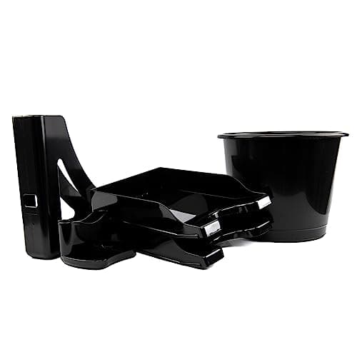 Image of Deflecto Desktop Starter Kit - Desk Organiser - Desk Accessories - Home Office Accessories Desk Tidy Organiser Set - Pen Holder for Desk - Magazine Holder - Desk Organiser Tray (Black)
