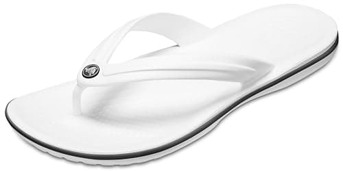 Image of Crocs Unisex Crocband Flip Flip Flops, White, 9 UK Men/ 10 UK Women