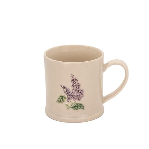 Image of Sass & Belle Lilac Flower Embossed Mug - Handcrafted Pastel Cup for Tea or Coffee – Embossed Design – Elegant Gift for Mum or Her – Floral Drinking Cup for Home or Office