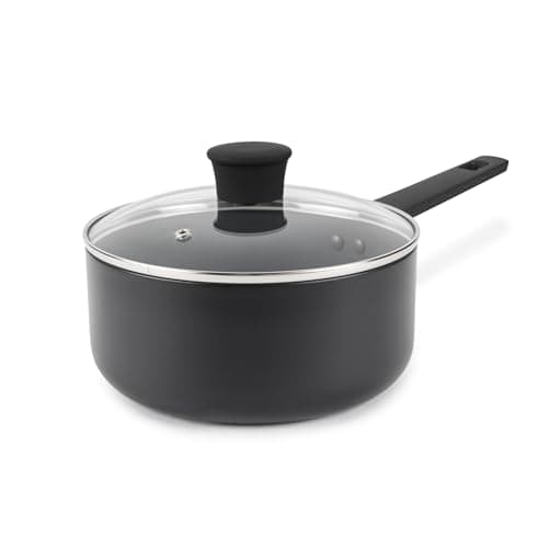 Image of Russell Hobbs RH02841EU7 Shield 20 cm Saucepan – Non-Stick Coating 10x Tougher*, Induction Suitable Cooking Pot, Tempered Glass Lid, Pressed Aluminium Casserole, Easy to Clean, Soft-Touch Handle