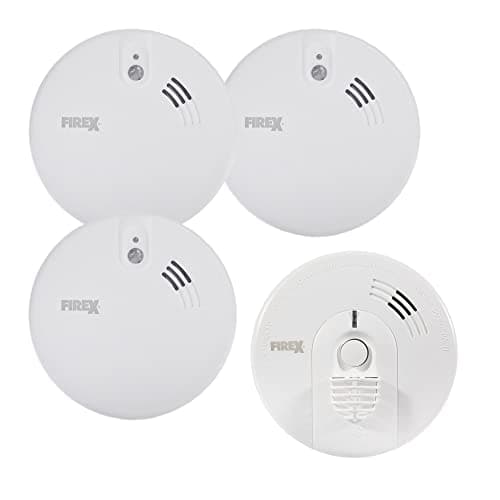 Image of Kidde Firex KF Series Mains Powered Fire Alarms Kit (3 Smoke & 1 Heat) with Alkaline Back-up Battery