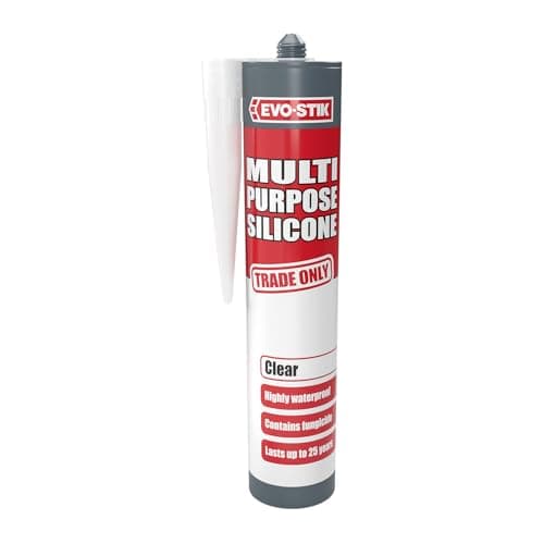 Image of EVO-STIK Multipurpose Silicone Sealant Clear - Waterproof - Mould Resistant - Lasts Up To 25 Years - Interior and Exterior Use