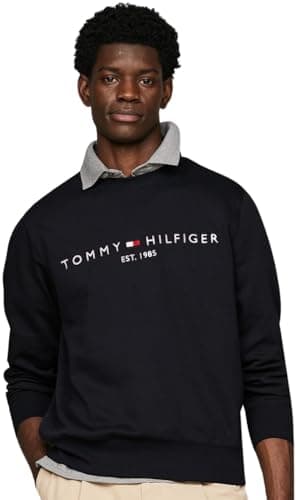 Image of Tommy Hilfiger Men’s Tommy Logo Sweatshirt without Hood, Blue (Desert Sky), L