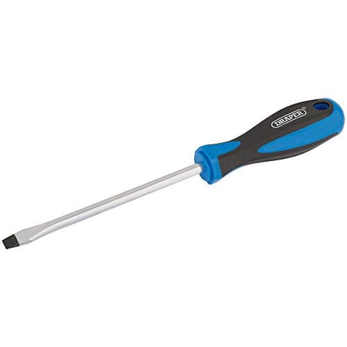 Image of Draper 63320 Engineer's Plain Slot 8.0mm Flared Tip Screwdriver, 150 mm Blade Length , Blue