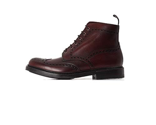 Image of Loake Men's Grain Leather Bedale Brogue Boots 10 Mahogany