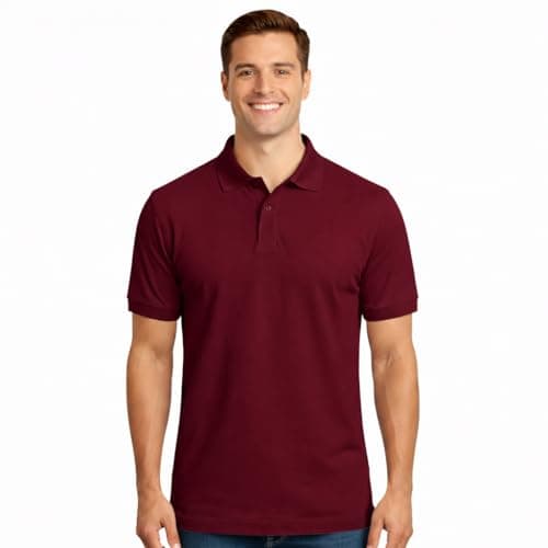 Image of Medium Wine Quality Polo Shirts with Front Placket and Button Ideal for Work wear or Casual wear