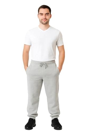 Image of H&F Jogging Pants Mens Tracksuit Bottoms Trousers Casual Mens Joggers for Men UK Zip Pockets Elasticated Cuff Classic Jog Pants Jog Sweatpants Sports Joggers Leisure Gym Yoga Pants (Light Grey, L)