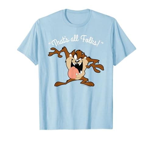 Image of Looney Tunes Taz That's All Folks White T-Shirt