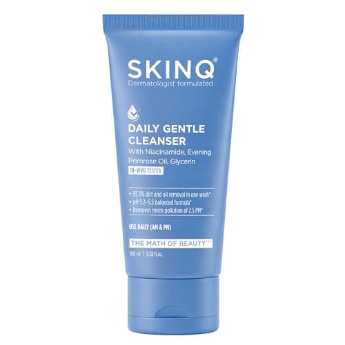 Image of SkinQ Daily Gentle Cleanser for All Skin Types with Niacinamide & Glycerine 100ml | Hydrating Facewash for Men & Women to enhance Skin Texture, Exfoliation & Deep Cleansing | Helps remove Excess Oil
