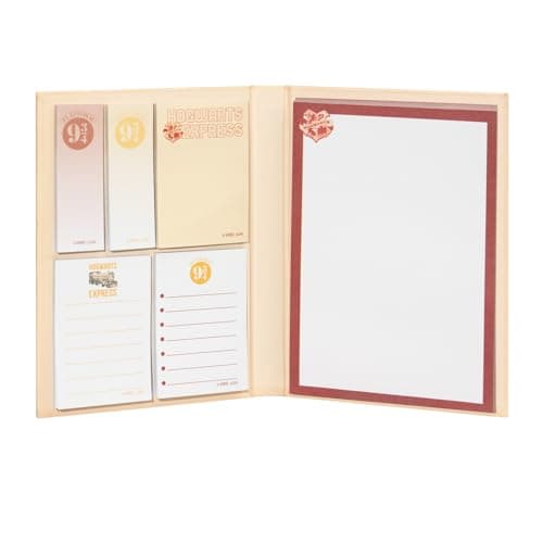 Image of Grupo Erik Sticky Notes Set - Harry Potter Stationery | 6 Notepads In Different Sizes, Cute Sticky Notes | Harry Potter Gifts Under 10 Pounds, Platform 9 3/4