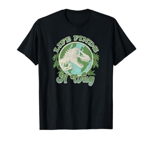 Image of Jurassic Park Life Finds a Way Centered Logo T-Shirt