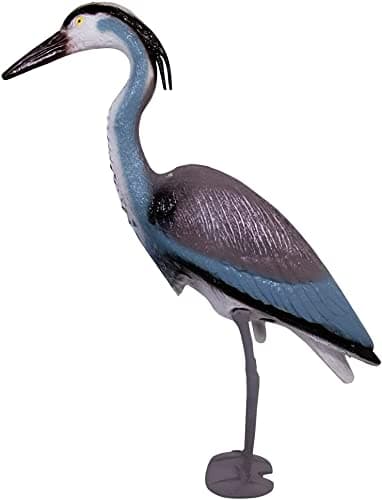 Image of Unibos NATURAL Looking Heron Bird Decoy | Bird Deterrent Scarers for Garden Ponds & Fisheries | Standing Grey Heron | Weatherproof - 78CM