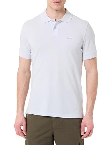 Image of BOSS Men's Polo Shirt, Light/Pastel Grey 053, L