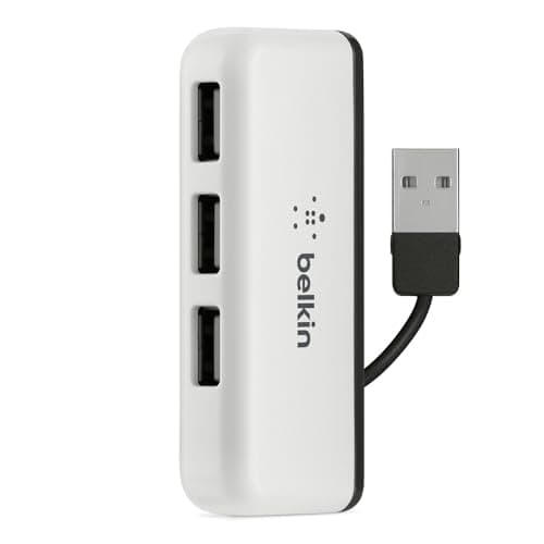 Image of Belkin Portable 4 Port Travel USB Hub, White/Black