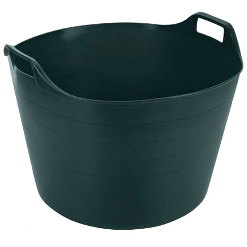 Image of 75L Litre Heavy Duty Large Flexi Tub Garden Home Flexible Plastic Storage Container Bucket Flex Tub- MADE IN UK (DARK GREEN)
