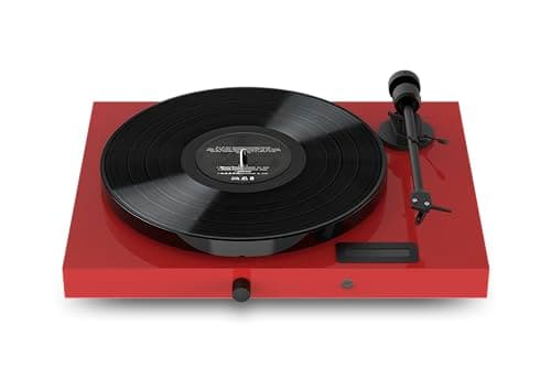 Image of Pro-Ject Juke Box E1, All-in-one Plug & Play Hi-Fi System with Bluetooth, Preamp and 50W Stereo power amplifier (Red)