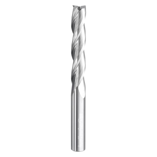 Image of sourcing map 2pcs Spiral Router Bit 6mm Cut Dia 6mm Shank Up Cut Solid Carbide 3 Flutes CNC End Mill Milling Bits for Wood Plastic Soft Metal (32mm Cut Length 60mm Long)