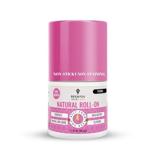 Image of Bee and You All Natural Deodorant for Women, Single Pack, Roll On, Propolis, Shea Butter, Mineral Zinc, Floral Fresh Scent, Light, Fresh Cooling