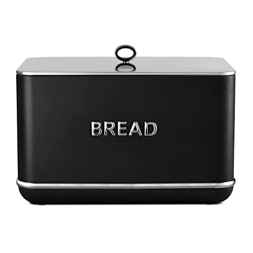 Image of Tower Renaissance Bread Bin, 16L Capacity, Simple Pull Lid, Black