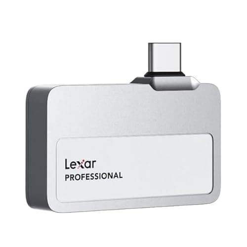Image of Lexar Professional Go Portable SSD 2TB, Ultra-Compact, Supports Apple ProRes, Up to 1050MB/s Read and 1000MB/s Write, USB 3.2 Gen 2, IP65 Dust and Water Resistant, for iPhone 15/16 Pro, Silver