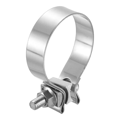 Image of sourcing map T-Bolt Hose Clamp 68-70mm Stainless Steel Joint Bolt Exhaust Clamp Band Width 22mm for Pipes Mufflers Hose Water Pipe, Silver