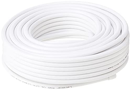 Image of Labgear 25m Coaxial Satellite Cable RG6 Black Digital Aerial TV Cable Double Screened Gas Injected Foam CE and CPR Certified White