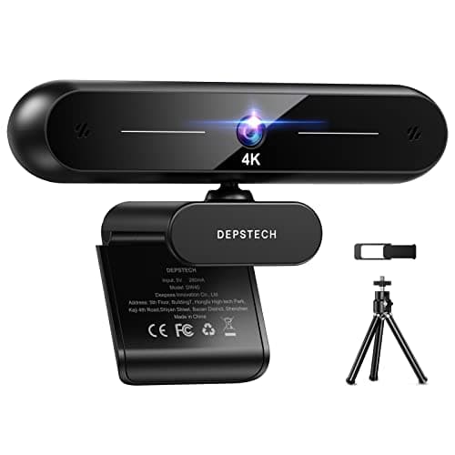 Image of DEPSTECH DW40 4K Webcam, 1/2.55'' Sony Sensor, UHD Webcam with Dual Noise Canceling Microphones, Auto Focus, Auto Light Correction, Streaming Camera Works with Skype, Zoom, Facetime, PC/Macbook/Laptop
