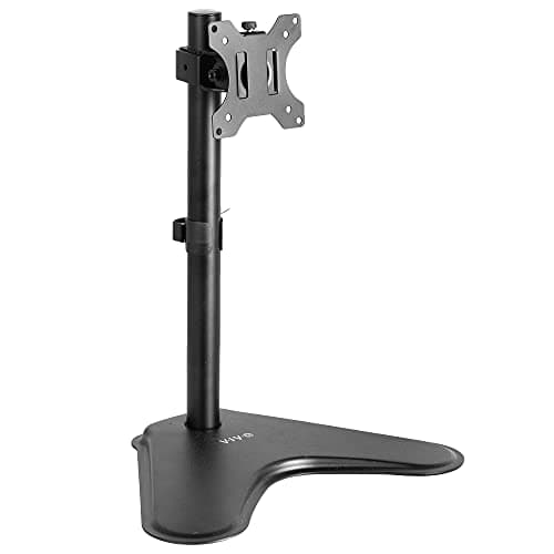 Image of VIVO Single 13 to 32 inch Monitor Desk Stand, Freestanding VESA Steel Mount Base, Adjustable Height, Tilt, Swivel, Rotation, Black STAND-V001H