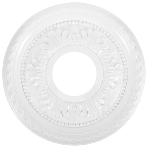 Image of Hemobllo 12 Inch PU Ceiling Medallion, White Decorative Ceiling Rose for Light Fixtures & Chandeliers, Elegant French Style Chandelier Base Plate for Home, Office & DIY Renovation, 1 Pack