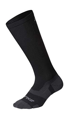 Image of 2XU Unisex's Vectr Light Cushion Full Length Socks Compression, Black/Titanium, L