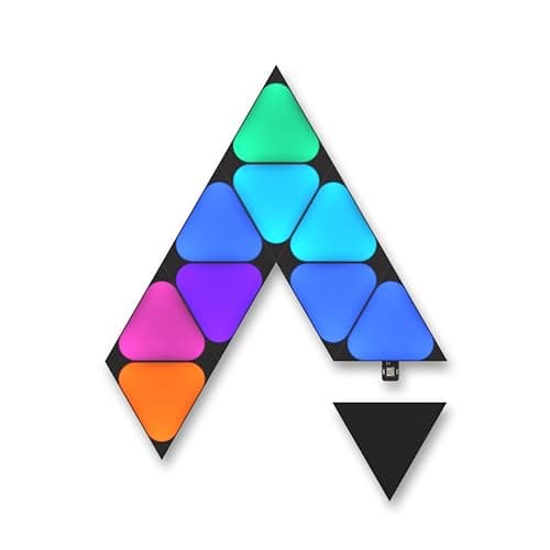 Image of nanoleaf Shapes Ultra Black Mini Triangle Expansion Pack, 10 Additional Smart Light Mini Panels LED RGBW - Modular Wi-Fi Colour Changing Wall Lights, Works with Alexa Google Assistant Apple Homekit