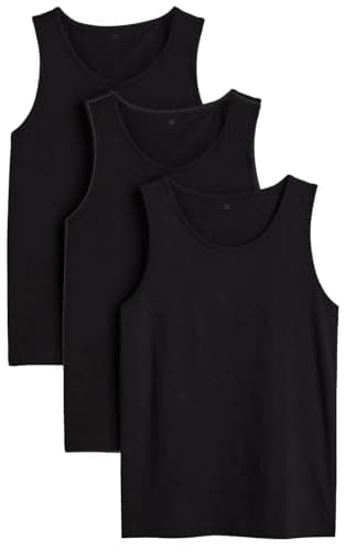 Image of ZRWASKA® Mens Vest Tops Summer Multipack Dry Fit Tank Top for Gym Sleeveless Workout Tops Men Vests Multipack Cotton Black Plain Tshirt for Everyday Athletic Wear Running Undershirt (Pack 3) Size XL