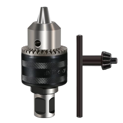 Image of Vearter 1.5-13mm Magnetic Drill Chuck Adapter, 19mm Weldon Shank with Chuck Key for Drill, 1/2''-20 UNF Thread Drill Bit Adapter