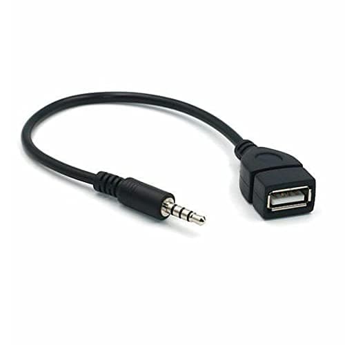 Image of USB to 3.5mm Jack Adapter, AUX to USB Audio Converter Cable for Car Stereo, Audio/MP3/CD Player, External U Disk, Speaker | BLACK