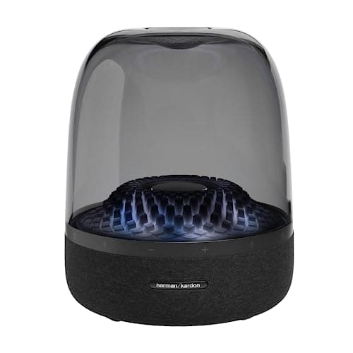 Image of Harman Kardon Aura Studio 4 Bluetooth Speaker – Premium Sound, Unique Transparent Design, 360-Degree Audio, Black (Renewed)
