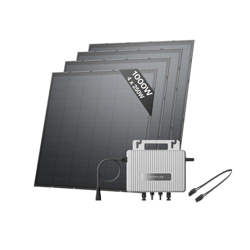 Image of ECOFLOW STREAM Balcony Solar System, 800W Micro Inverter, 4 × 250W PV Solar Panels, Smart Grid-Feed Inverter with Wi-Fi & App Control for Balcony, Garden, Roof & Vertical Walls