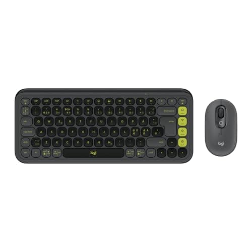 Image of Logitech POP ICON COMBO, Bluetooth keyboard and mouse combo, comfortable typing, programmable keys and buttons, quiet clicks, Easy-Switch up to 3 devices - Graphite